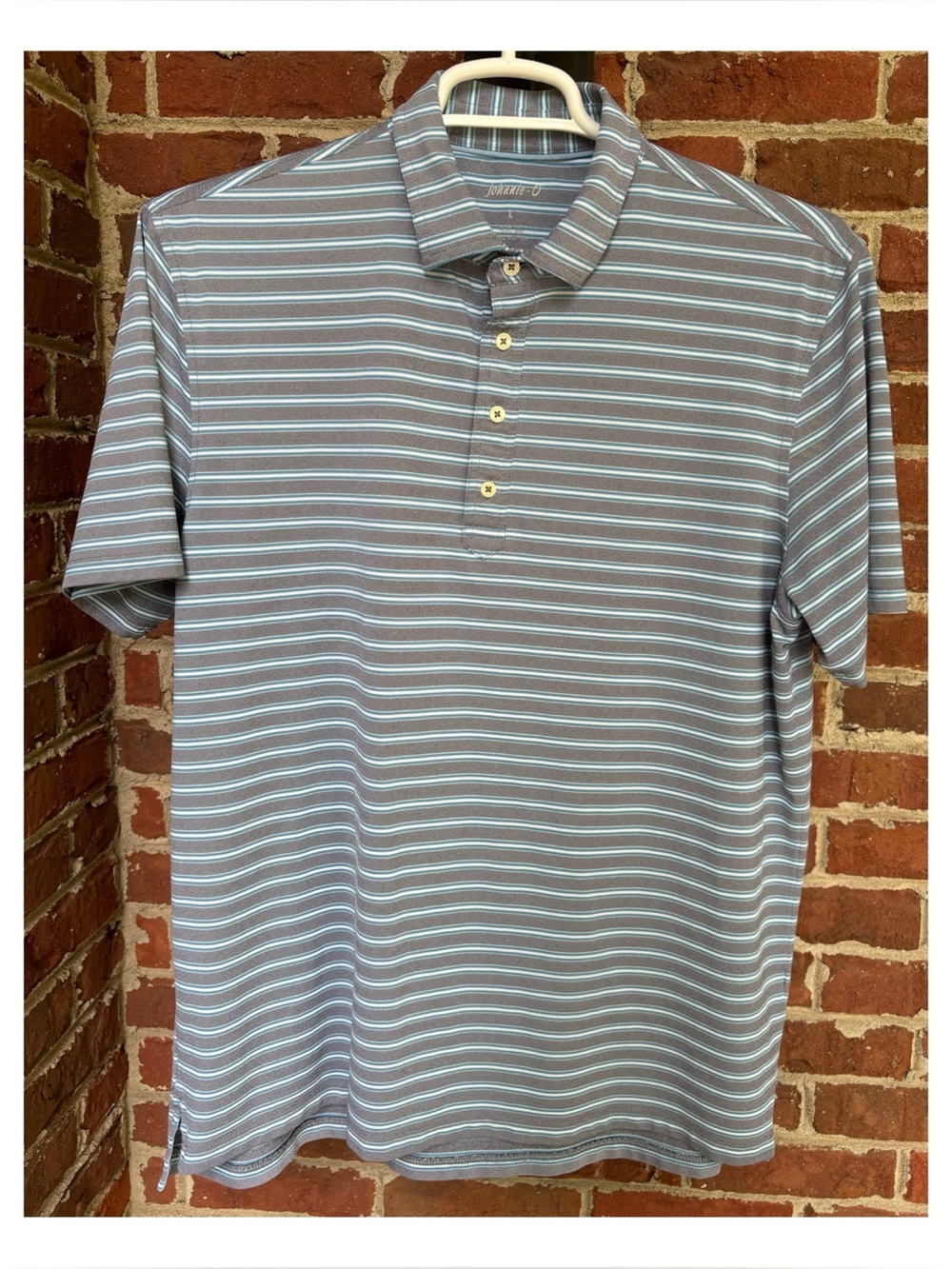 EUC Johnnie-O Performance Stripe Polo  Size Large